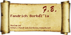 Fendrich Borbála névjegykártya